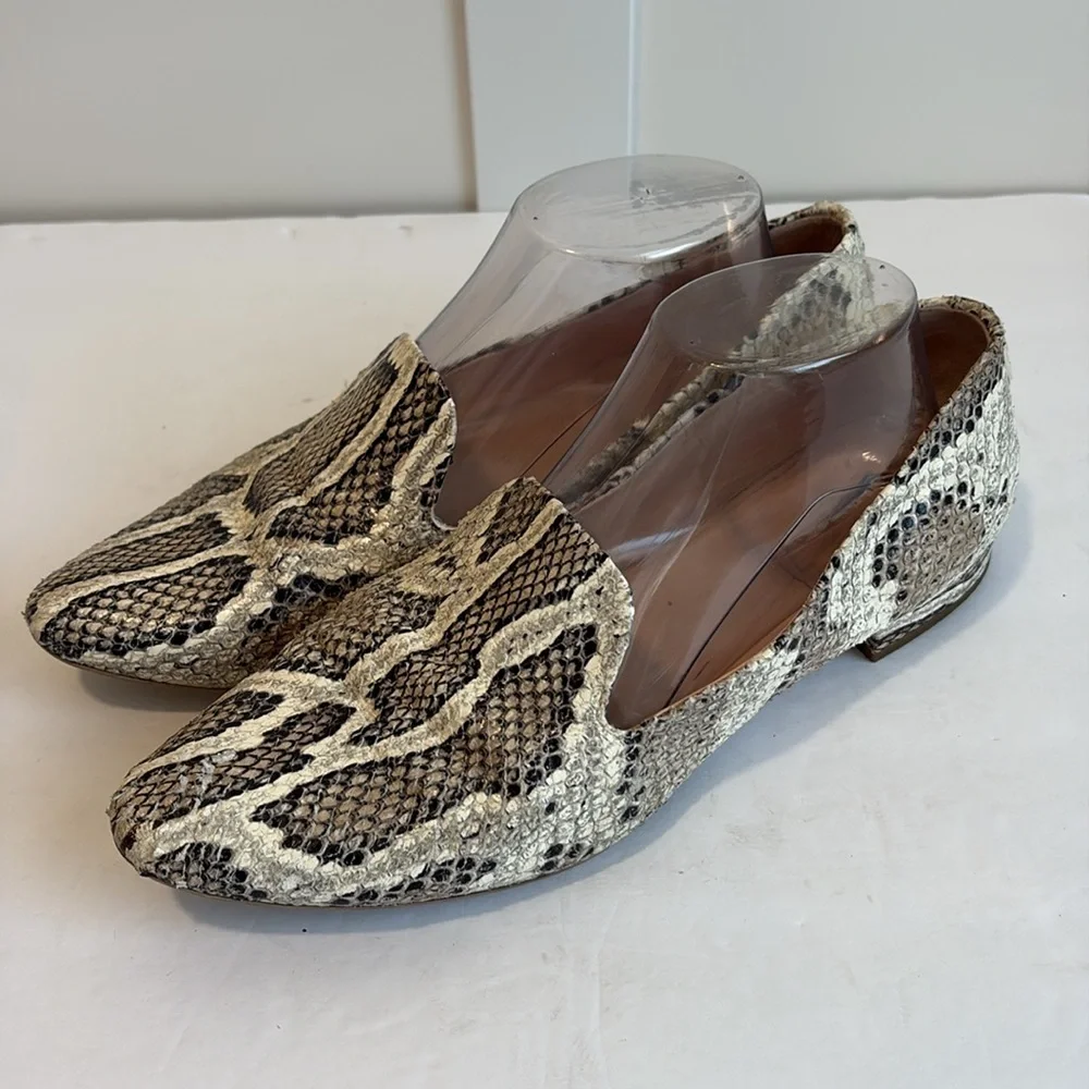 Agl Softy Snakeskin Moc Flats Loafer Made in Italy
